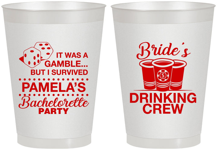 Personalized Bachelorette 8 oz Frosted Cups - Las Vegas | 60194