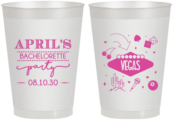 Personalized Bachelorette 8 oz Frosted Cups - Las Vegas | 60198