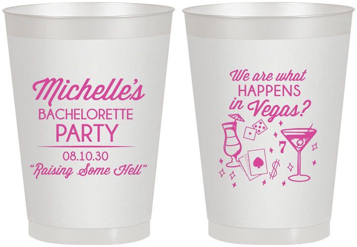 Personalized Bachelorette 8 oz Frosted Cups - Las Vegas | 60199