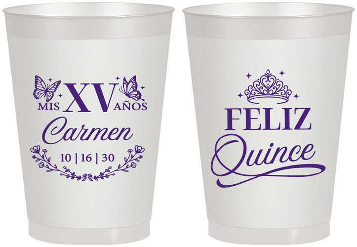 Personalized Quinceanera 8 oz Frosted Cups - Mis Quince Anos | 70000
