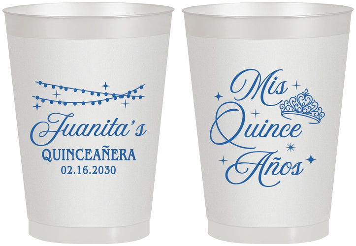 Personalized Quinceanera 8 oz Frosted Cups - Mis Quince Anos | 70001