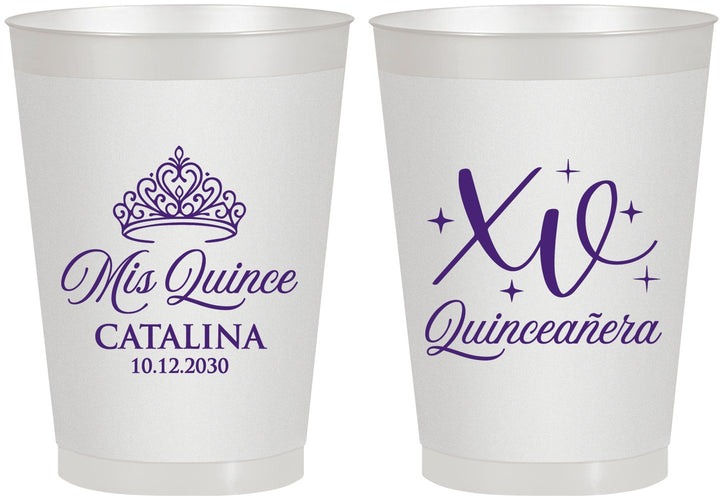 Personalized Quinceanera 8 oz Frosted Cups - Mis Quince Anos | 70002