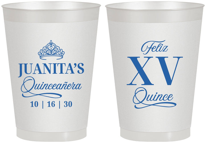 Personalized Quinceanera 8 oz Frosted Cups - Mis Quince Anos | 70003