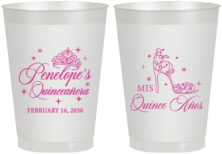 Personalized Quinceanera 8 oz Frosted Cups - Mis Quince Anos | 70004