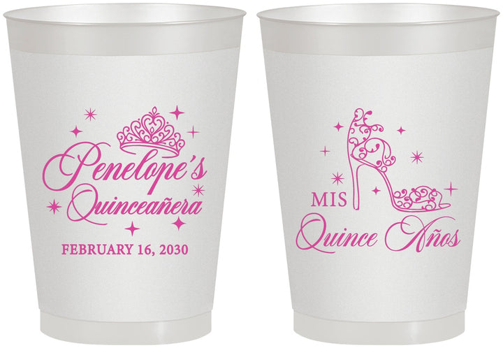 Personalized Quinceanera 8 oz Frosted Cups - Mis Quince Anos | 70004