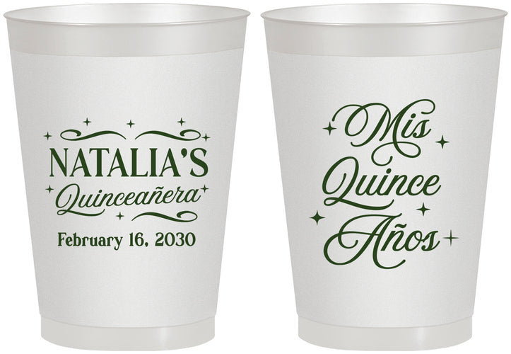Personalized Quinceanera 8 oz Frosted Cups - Mis Quince Anos | 70006