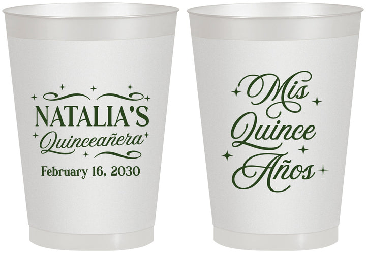 Personalized Quinceanera 8 oz Frosted Cups - Mis Quince Anos | 70006