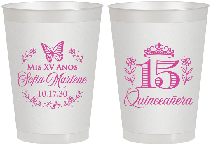 Personalized Quinceanera 8 oz Frosted Cups - Mis Quince Anos | 70007