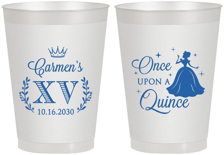 Personalized Quinceanera 8 oz Frosted Cups - Once Upon A Quince | 70011
