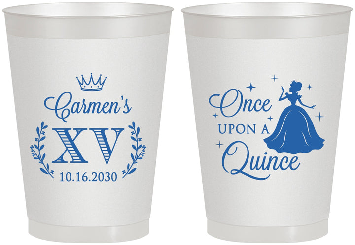 Personalized Quinceanera 8 oz Frosted Cups - Once Upon A Quince | 70011
