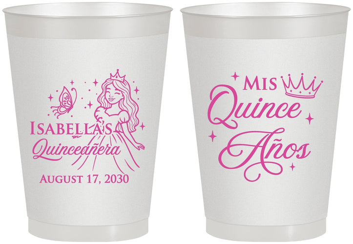 Personalized Quinceanera 8 oz Frosted Cups - Mis Quince Anos | 70012