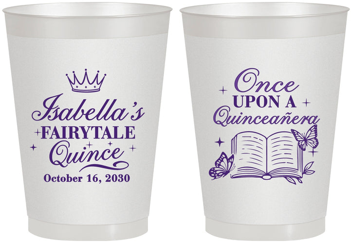 Personalized Quinceanera 8 oz Frosted Cups - Once Upon A Quince | 70013