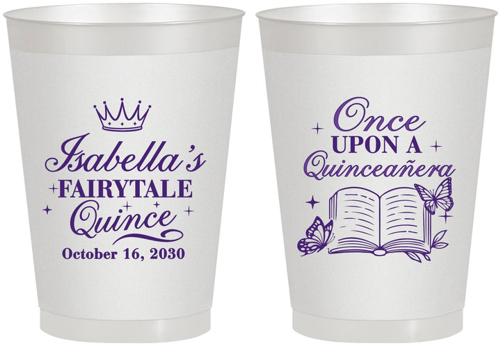 Personalized Quinceanera 8 oz Frosted Cups - Once Upon A Quince | 70013