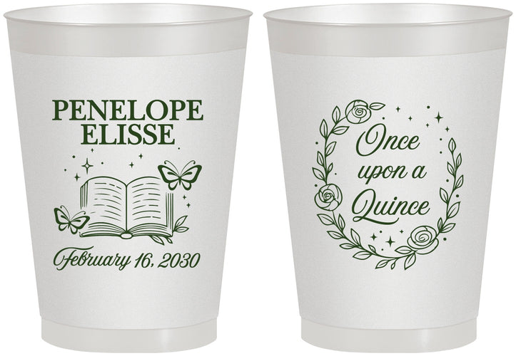 Personalized Quinceanera 8 oz Frosted Cups - Once Upon A Quince | 70014
