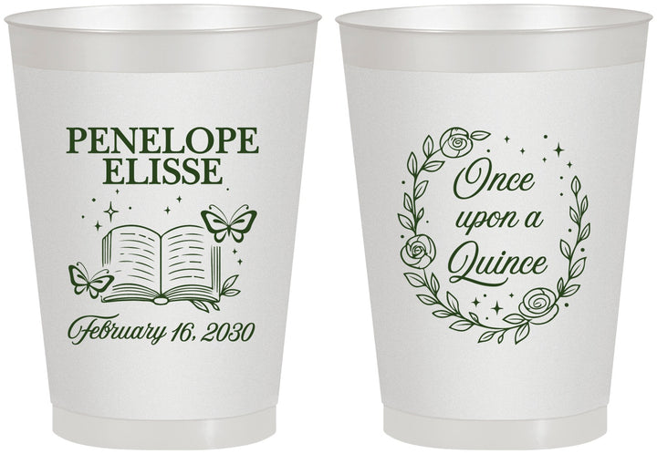 Personalized Quinceanera 8 oz Frosted Cups - Once Upon A Quince | 70014