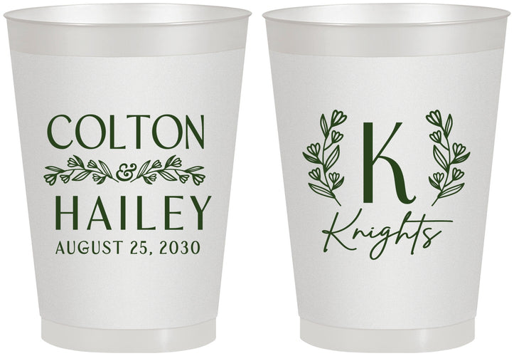 Personalized Wedding 8 oz Frosted Cups - Monogram | 800