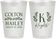 Personalized Wedding 8 oz Frosted Cups - Monogram | 800