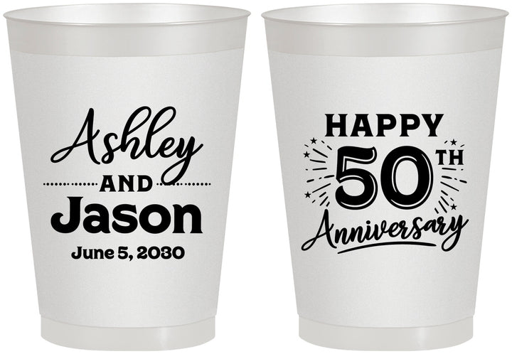 Personalized Anniversary 8 oz Frosted Cups - 50th Wedding | 80007