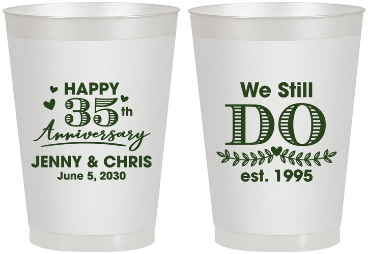 Personalized Anniversary 8 oz Frosted Cups - 35th Wedding | 80014