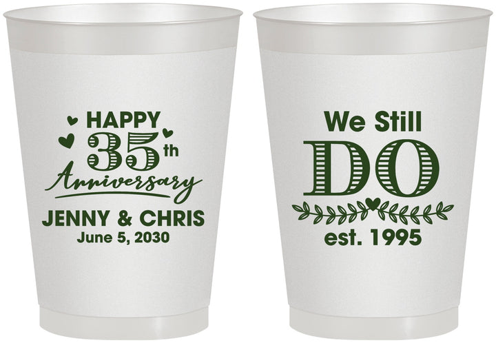 Personalized Anniversary 8 oz Frosted Cups - 35th Wedding | 80014