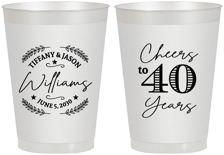 Personalized Anniversary 8 oz Frosted Cups - Cheers To 40 Years | 80015