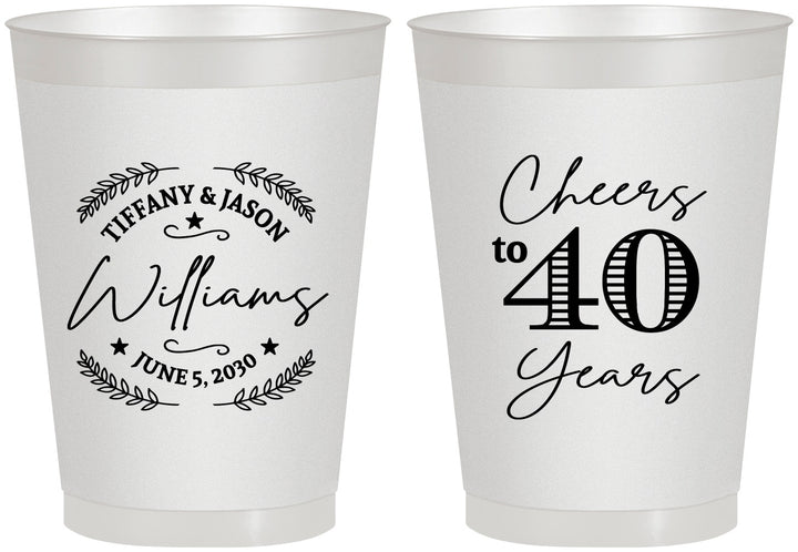 Personalized Anniversary 8 oz Frosted Cups - Cheers To 40 Years | 80015