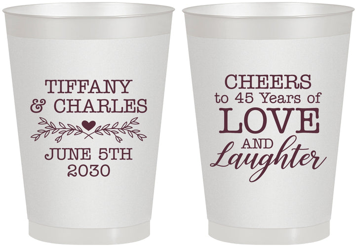 Personalized Anniversary 8 oz Frosted Cups - Cheers To 45 Years | 80016