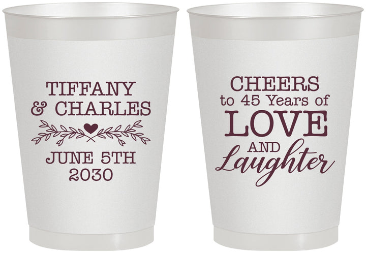 Personalized Anniversary 8 oz Frosted Cups - Cheers To 45 Years | 80016