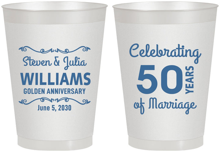 Personalized Anniversary 8 oz Frosted Cups - 50 Years Of Marriage | 80017