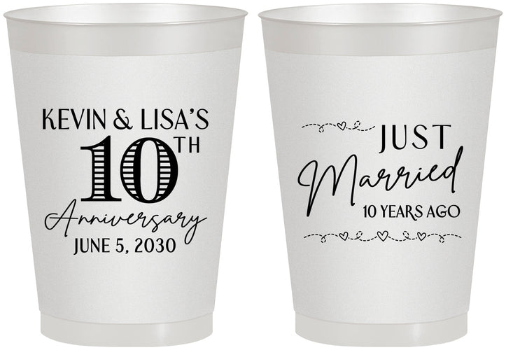 Personalized Anniversary 8 oz Frosted Cups - 10 Years Down | 80020
