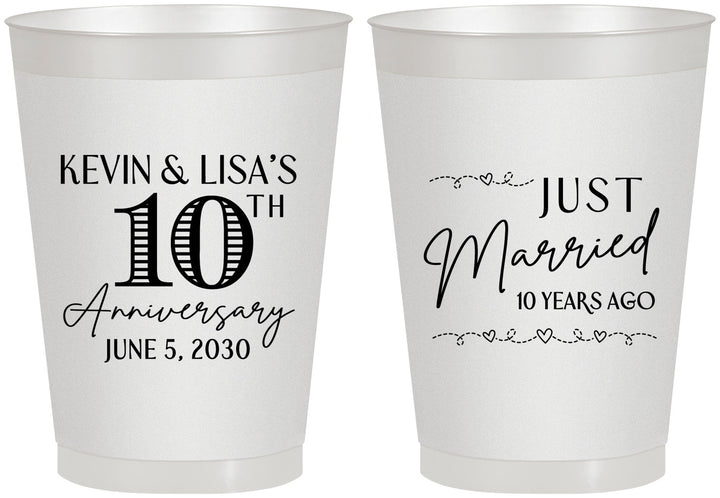 Personalized Anniversary 8 oz Frosted Cups - 10 Years Down | 80020
