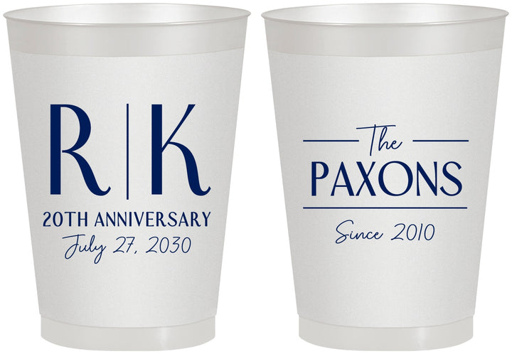 Personalized Anniversary 8 oz Frosted Cups - 20th Wedding | 80021