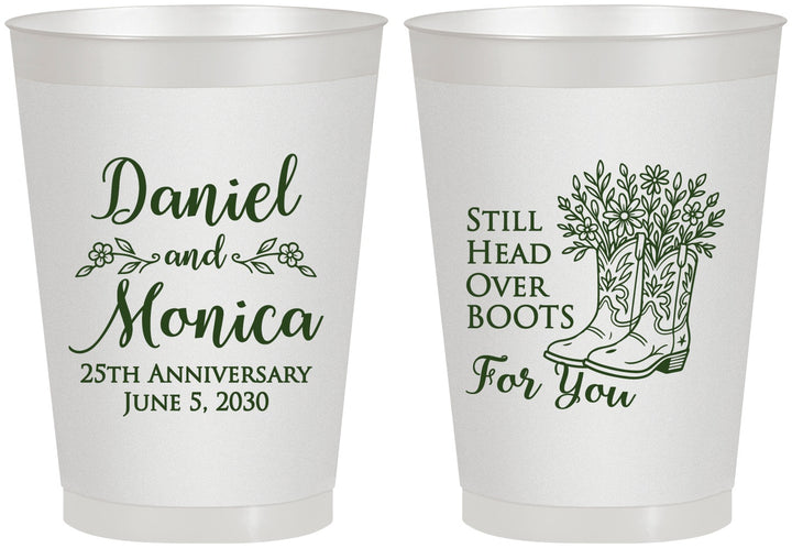 Personalized Anniversary 8 oz Frosted Cups - 25th Wedding | 80022