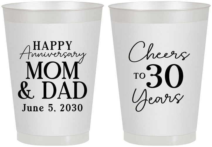 Personalized Anniversary 8 oz Frosted Cups - Cheers To 30 Years | 80023
