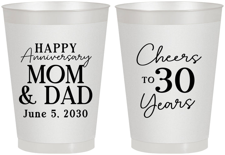 Personalized Anniversary 8 oz Frosted Cups - Cheers To 30 Years | 80023