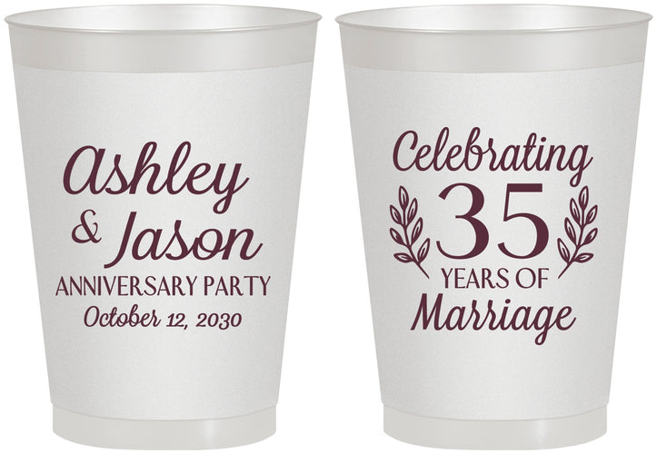 Personalized Anniversary 8 oz Frosted Cups - 35 Years Of Marriage | 80024
