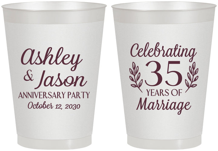 Personalized Anniversary 8 oz Frosted Cups - 35 Years Of Marriage | 80024