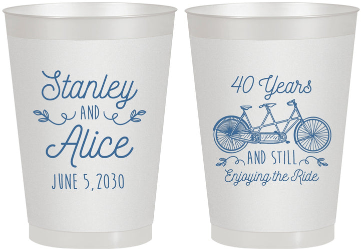 Personalized Anniversary 8 oz Frosted Cups - Cheers To 40 Years | 80025