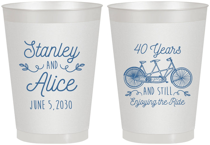 Personalized Anniversary 8 oz Frosted Cups - Cheers To 40 Years | 80025
