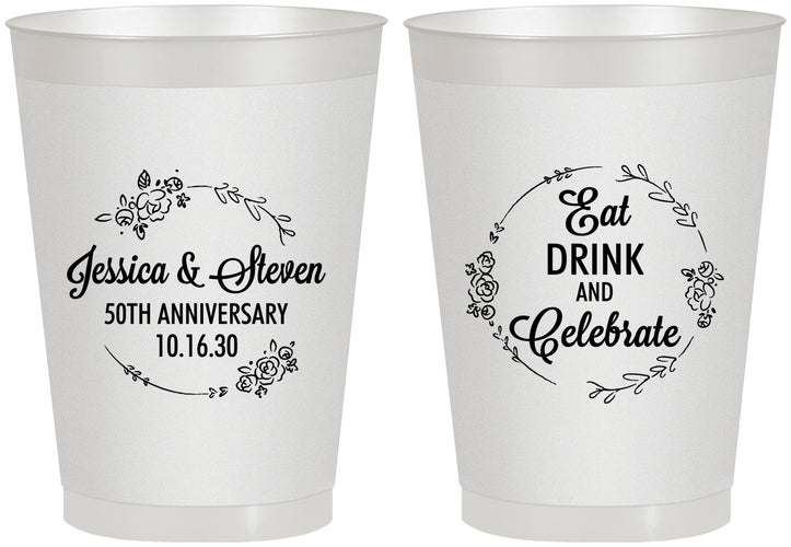 Personalized Anniversary 8 oz Frosted Cups - 50th Wedding | 80027