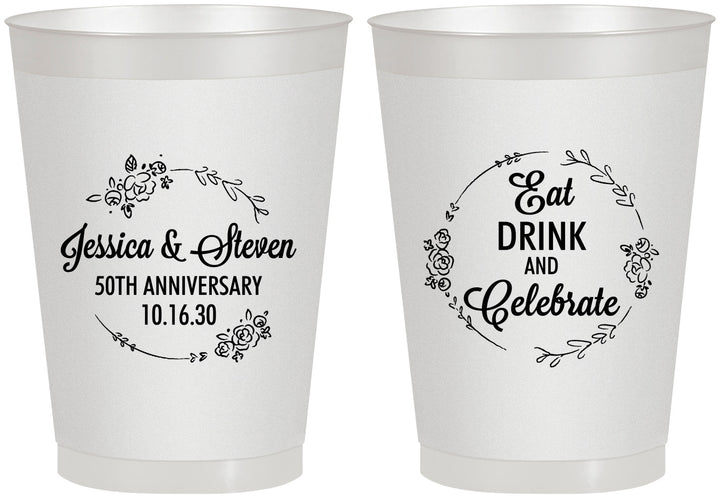 Personalized Anniversary 8 oz Frosted Cups - 50th Wedding | 80027