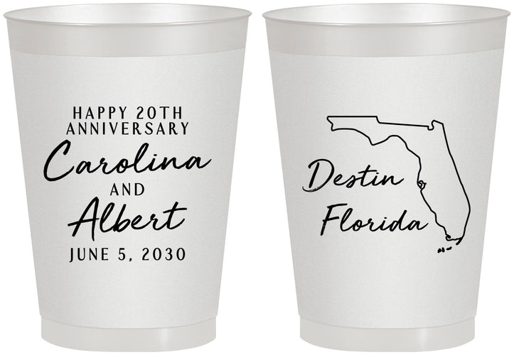 Personalized Anniversary 8 oz Frosted Cups - 20th Wedding | 80031