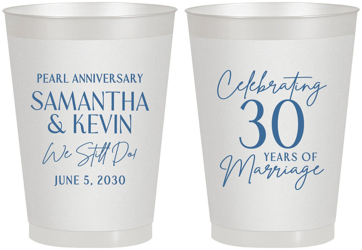 Personalized Anniversary 8 oz Frosted Cups - 30 Years Of Marriage | 80033