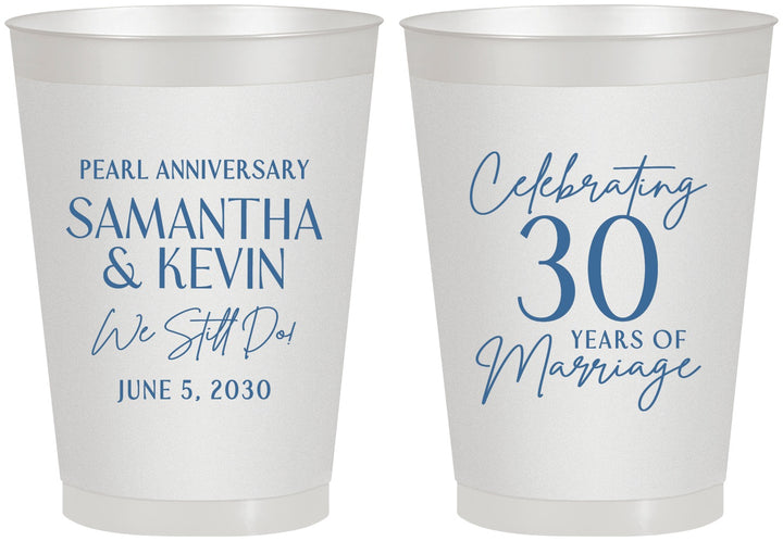 Personalized Anniversary 8 oz Frosted Cups - 30 Years Of Marriage | 80033