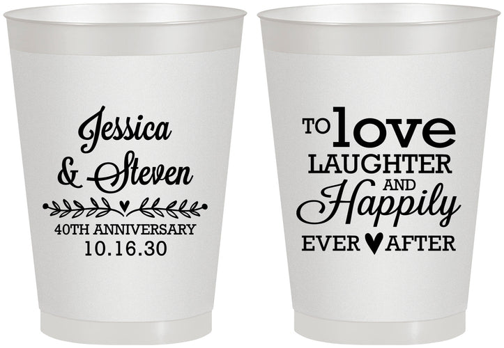 Personalized Anniversary 8 oz Frosted Cups - 40th Wedding | 80035