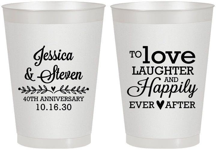 Personalized Anniversary 8 oz Frosted Cups - 40th Wedding | 80035