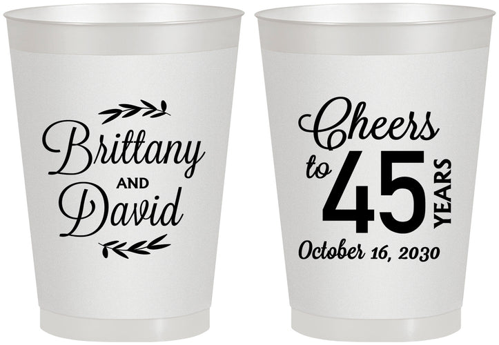 Personalized Anniversary 8 oz Frosted Cups - Cheers To 45 Years | 80036