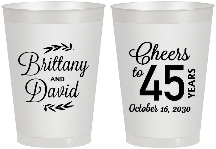 Personalized Anniversary 8 oz Frosted Cups - Cheers To 45 Years | 80036