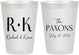 Personalized Wedding 8 oz Frosted Cups - Two Letter Monogram | 802