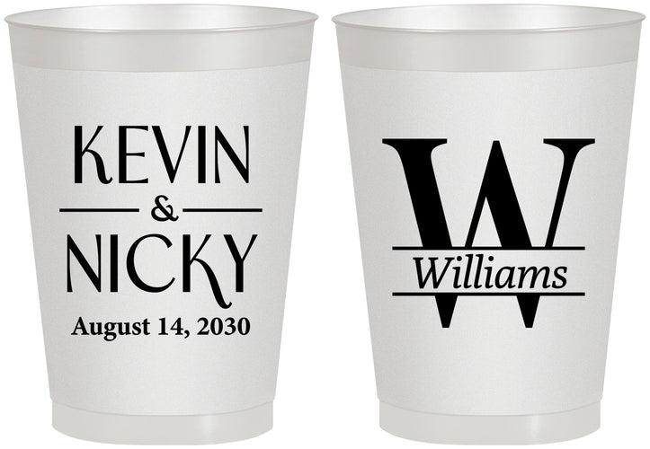 Personalized Wedding 8 oz Frosted Cups - Monogram | 806